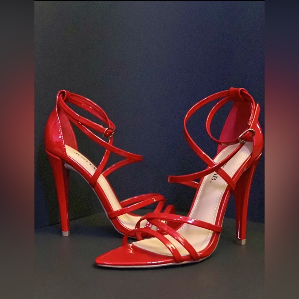JustFab Elegant Red Strappy Heels US Size 6